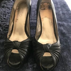 Aldo Black Peep Toe Pumps Size 38